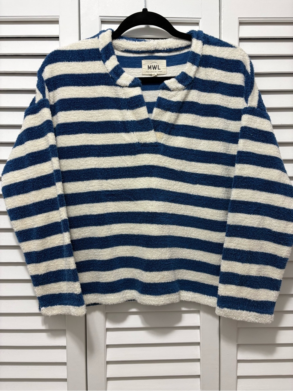MWL Blue & White Striped Cozy Pullover